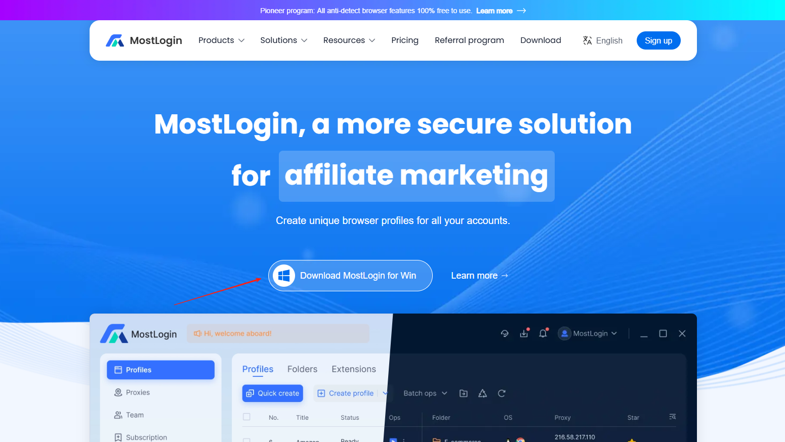 MostLogin Client Interface